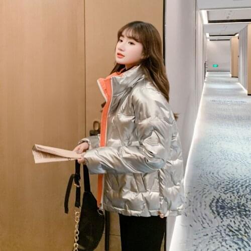 2021 Short Down Padded Jacket Winter Clothes Womens Stand Loose Plus Size Warm Autumn Ladies Thicken Korean Coats Roupa Feminino