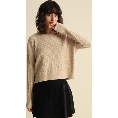 CMAZ 2019 Autumn Winter Solid Round Neck Sweater Women Causal Basic Loose Long Sleeve Pullover Tops CMAZ19C7178