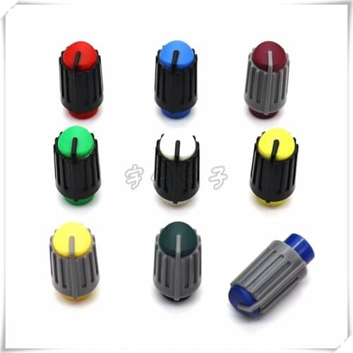 10 pieces Mixer Adjustment Knob Diameter 11mm Height 21.5mm Plastic Knob Cap 180 Degree D-Shaped Inner Hole 6mm