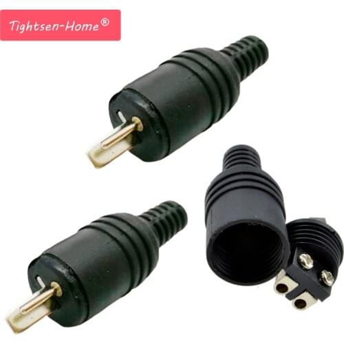 2pcs Power Signal 2 pin Black DIN Plug Speaker and HiFi Connector Screw Terminals Connector Plug Adapters Accessories Audio