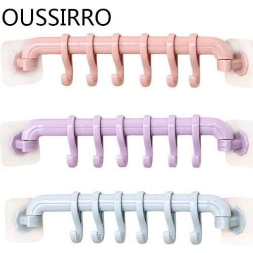 2020 Real Hotaan Hot Practical Strong Suction Cup Sucker Wall Hook Vacuum Rack 6 Hooks Bathroom Kitchen Stickers Holder Hanger