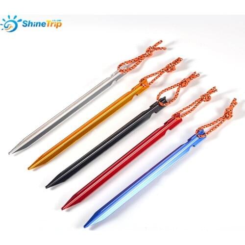 5pcs 18cm Tent Peg Nail 7001 Aluminium Alloy Stake with Rope Camping Traveling Equipment Tent Building Outdoor Tool