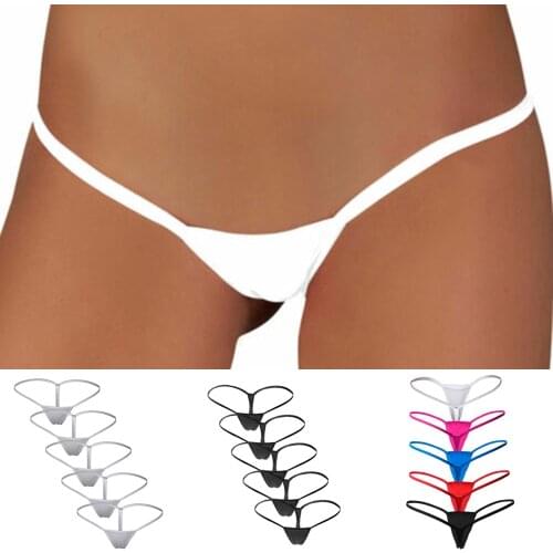 5PCS Womens Ladies Sexy Solid Mini Thongs G-String Underwear Panties Lingerie Panty Seamless Knickers Briefs
