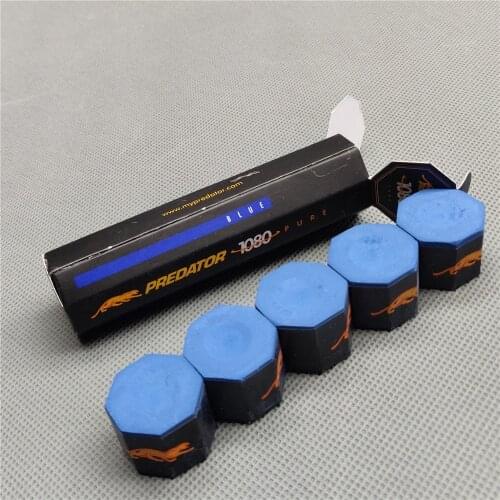 Billiard Chalks Predator 1080 Pure Billiard Chalk 5Pcs/Tube Professional Carom Pool Cue Stick Blue Chalks Billiard Accessories