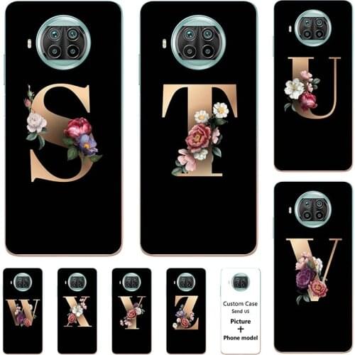 Flower 26 English Case For Xiaomi Mi 10T Lite 5G 6.67" Mi 10T Pro 5G Xiaomi Apollo Pro Name Custom Initial Soft Silicone Cover