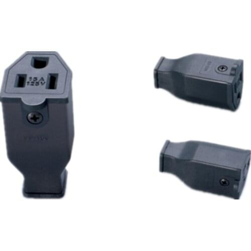 Black copper American Assembled industrial power adaptor plug 15A 125V US female Removable wiring plug socket convertor