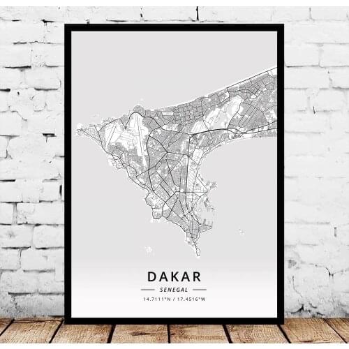 Dakar Senegal Map Poster