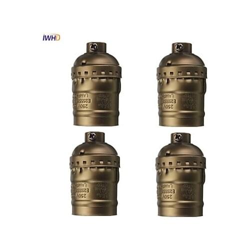 IWHD Aluminum Soquete E27 Lamp Holder Base Edison Portalampada Vintage E27 Socket Bulb Holder LampHolder 110v-220v