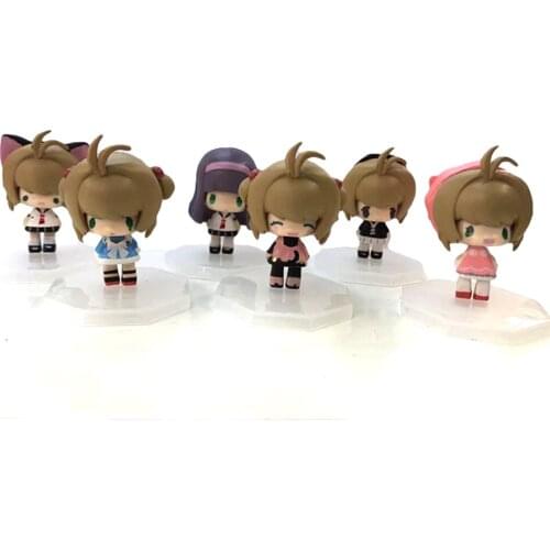 ELBCOS Card Captor Sakura Kinomoto Sakura Li Syaoran Daidouji Tomoyo 6cm/2.4" Qver Model Action Figure Toys