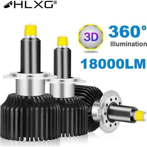 Hlxg H7 Canbus 48 CSP H1 H8 H11 LED Bulb HB3 9005 HB4 9006 Car Headlight Bulbs 3D 360 Degree 5000K 18000LM Auto 9012 Hir2