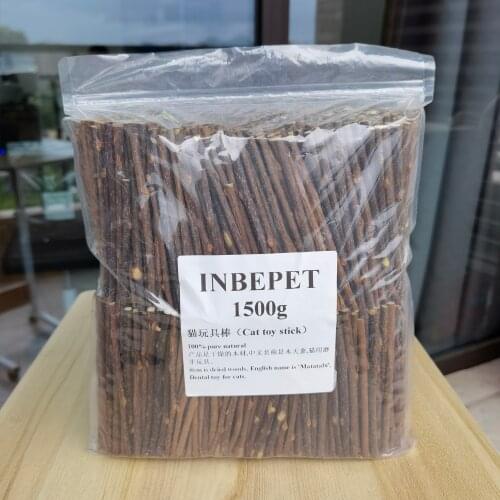 INBEPET 1/1.5/1.95kg Cat Toy Stick, Cat Toys Catnip Matatabi Actinidia Silvervine Wood for Cats Snacks Cleaning Teeth 120x3-6mm
