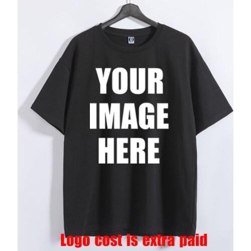 Customize Logo Design Unisex High Quality Blank Embroidery Drop Shoulder T-shirt Custom Tshirts