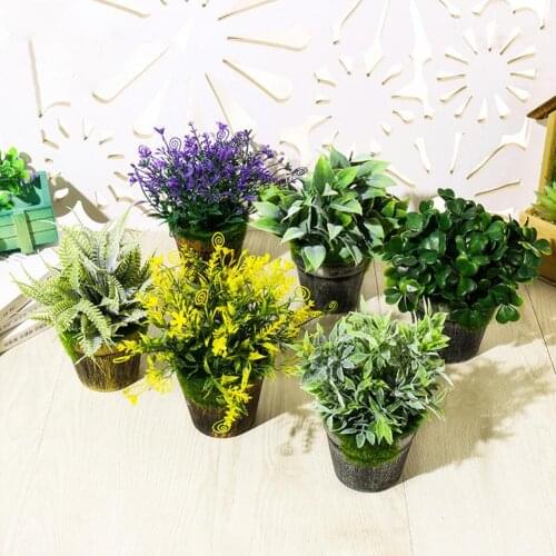 Artificial flowers leaves green leaf plants bonsai fence wedding outdoor shop green wall decoration