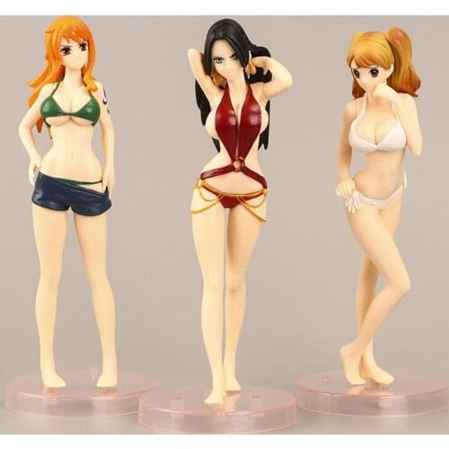 3PCS Anime One Piece Figure Set Boa Hancock Nami Robin Reiju Vivi PVC Action Model Figure Toys Collectible Dolls Gift