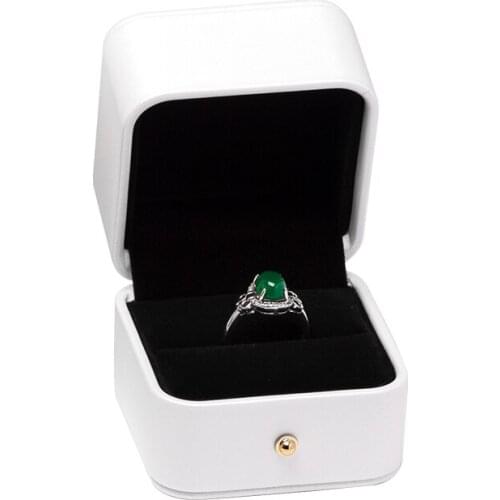 PU Leather Ring Jewelry Organizer Box With Golden Lock Exquisite European Style Wedding Ceremony Jewellery Packaging Storage