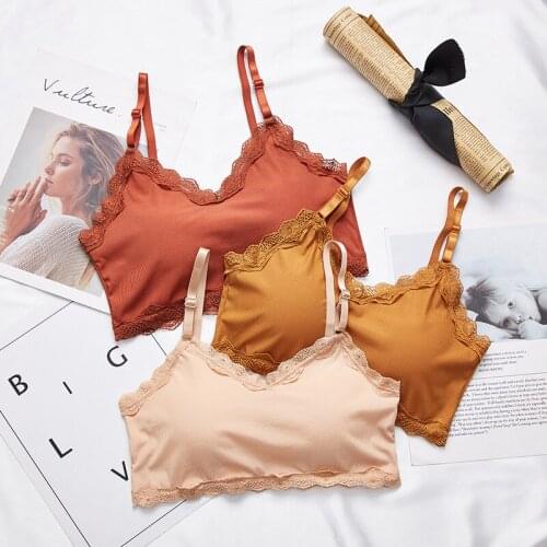 Lace Tube Top Bra Women Crop Top Seamless Underwear Fashion Wireless Camis Sports Tank Bandeau Top Women Lingerie