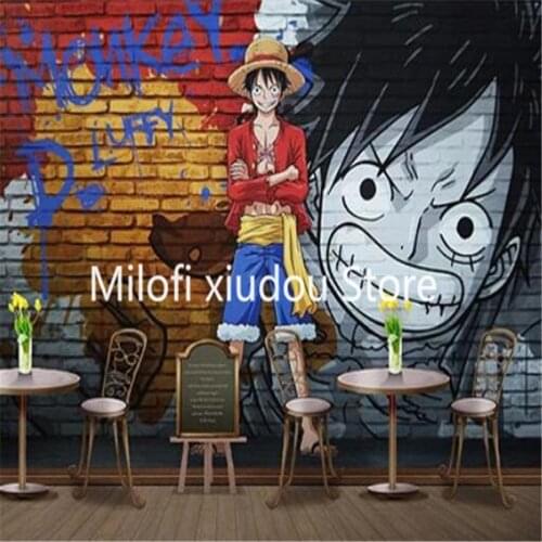 Milofi Custom 3D Wallpaper Mural One Piece Japanese Anime Poster Cartoon Living Room Bedroom Background Wall Decoration Painting