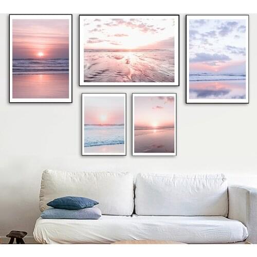 Sunlight Beach Sea Cloud Wall Art Canvas Painting Nordic Posters And Prints Decorative Pictures For Living Room Decor