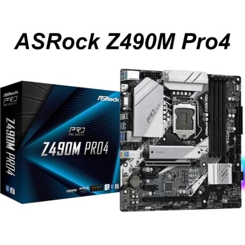 New ASRock Z490M Pro4 Motherboard LGA 1200 DDR4 PCI-E 3.0 128GB Z490 1200 USB3.1 Gen1 CPU ATX Desktop Mainboard