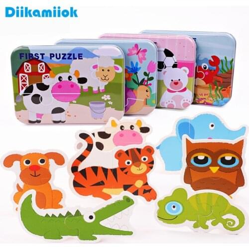 New Style Kids Card Paper Puzzle Toy Animal Fruits Vehicle Jigsaw Puzzles Baby Early Educational Learning Toys for Children Gift