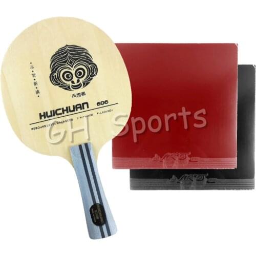 Pro Table Tennis PingPong Combo Racket Galaxy YINHE HUICHUAN 606 Blade with 2x 9000 A Pair Rubbers Long Shakehand FL