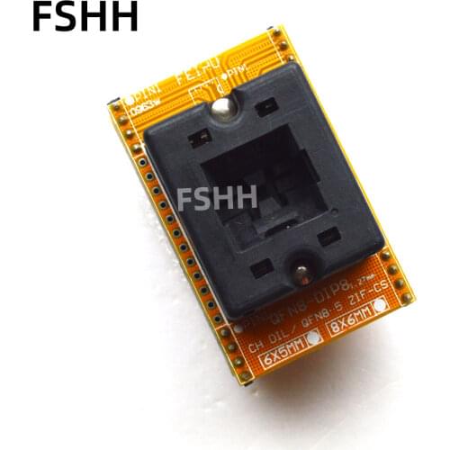 Open-Top Socket QFN8 to DIP8 Programming Adapter WSON8 DFN8 MLF8 Adapter ic test socket Pitch=1.27mm Size=6x8mm