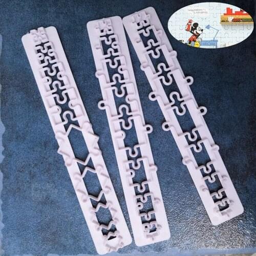 DIY 3PCS New Jigsaw Puzzle Cut Fondant Cake Biscuit Mold Baking Tools A1494