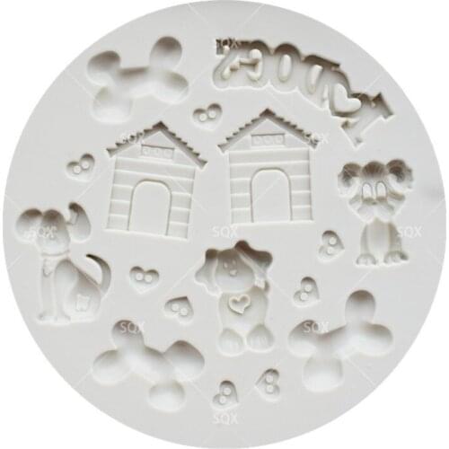 Dog And House DIY Fondant Cake Baking Molds,Cake Decorating Tools Pastry Tools Kitchen AccessoriesSQ16290