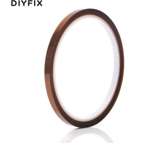 DIYFIX 1PC 5mm Tawny Heat Resistant Polyimide Tape High Temperature Adhesive Insulation Tape for BGA PCB SMT Repair Tool