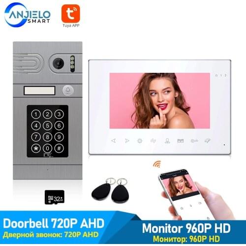 7 Inch Tuya Smart Mobile App Wifi Home Intercom System Video Door Phone 960P/AHD Screen Support Electric Locks Remote Control