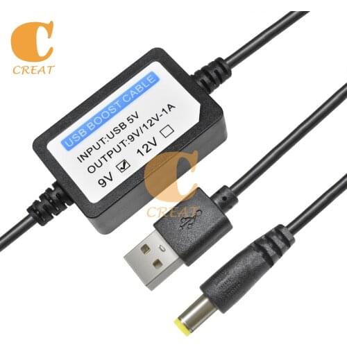 DC 5V To 9V/12V 1A USB Charge Power Boost Cable 2.1x5.5mm Power Step UP Converter Adapter With Boost Components For Mini Speaker