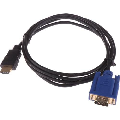 1.8M HDMI Cable HDMI To VGA 1080P HD With Audio Adapter Cable HDMI TO VGA Cable Black Optical Cable