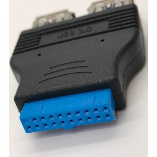 Motherboard Mainboard to Dual USB 3.0 Adapter 20pin Female to 2 USB3.0 Female Ports Data Tranfer Stablized High Speed 1Pcs