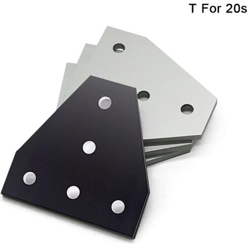 10pcs 5 Hole 90 Degree Joint Board Plate Corner Angle Bracket Connection Joint Strip for 2020 Aluminum Profile 3D Printer Frame