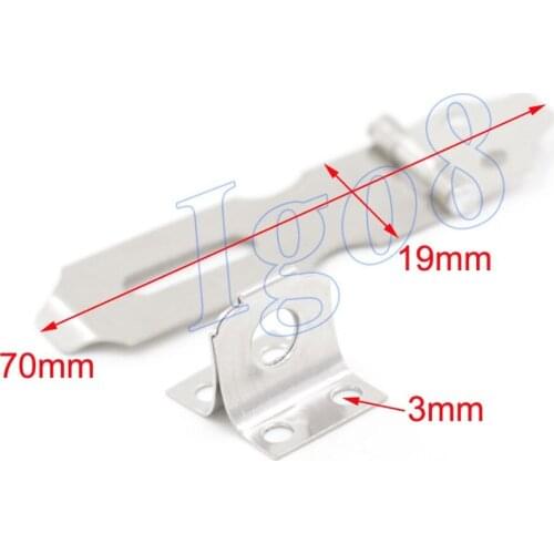 10pcs 70mm x 20mm Padlock Hasp Staple Silver Door Lock Tone