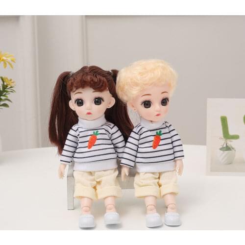 17cm Beauty Girl BJD Doll 13 Moveable Joint Dolls Long Hair 3D Eyes Bjd Toy Little Girl Dress Up Make Up Toys Girls House Toys