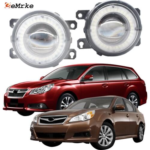 2 Pieces Car Lens LED Fog Lights Assembly Angel Eye DRL Daytime Runinng Light Lamp for Subaru Legacy BM 2010 2011 2012 2013 2014