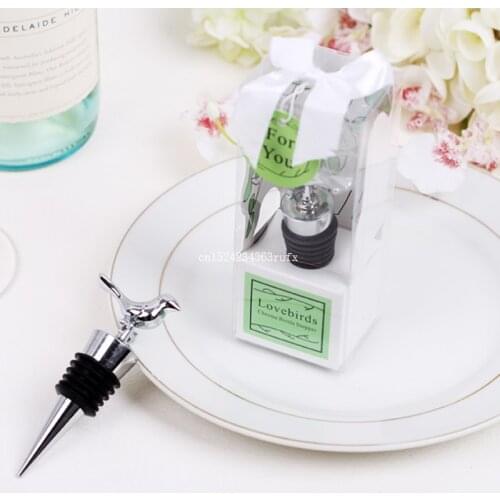 20pcs Stainless Steel Love Bird Wine Stoppers Bridal Wedding Gift Party Favors Wine Bottle Stopper Wine Pourer Stoppers