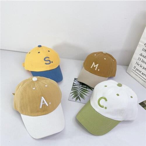 2021 Summer Cotton Baby Hat Cute Casual Letter Printed Soft Kids Children Baseball Cap Baby Boy Girl Beret Caps Girls Sun Hats