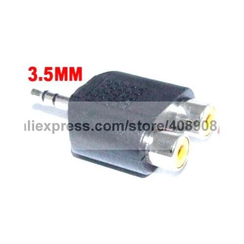50pc 3.5mm Male to 2 RCA Female Audio Splitter Converter