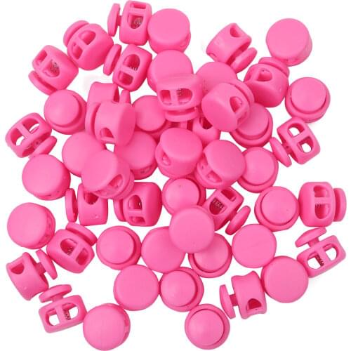 50Pc Double Hole Stoppers Outdoor Camping Backpacks Cord Locks DIY Paracord Shoelace Fasten Toggles Plastic Spring Ends US Stock