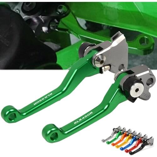 Aluminum Motorcycles Dirt Bike CNC Pivot Foldable Brake Clutch Levers For Kawasaki KLX450R KLX 450R KLX450 R KLX 450 R 2008-2015