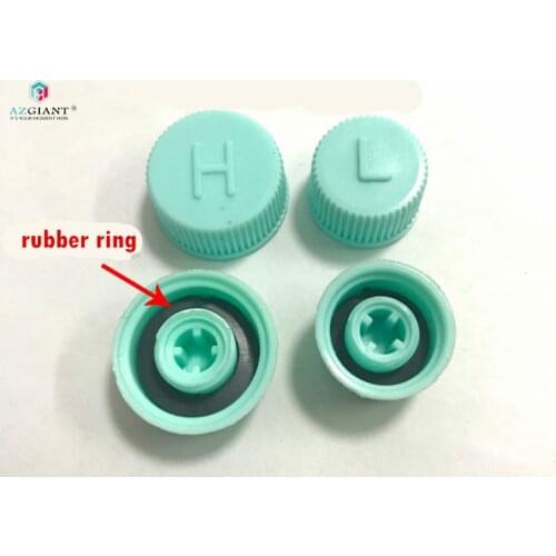 AZGIANT 4pcs/lot Automotive A/C air condition valve core cover low/high pressure LH dust cap car 134a pipe plus fluorine mouth