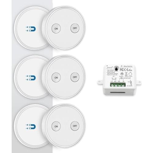 Remote Control Wireless Light Switch Kit 200m Range Mini Wireless Switch for Household Appliances 3 remotes 1 Tiny relay 10A
