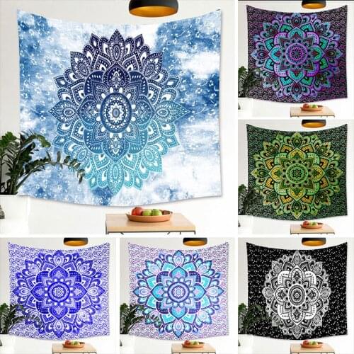 Boho Decor Mandala Tapestry Bohemian Tapestry Wall Hanging Blue Hippie Wall Tapestry Home Decor Bedroom Hippie Wall Decoration