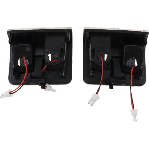 Side Mirror Lenses Yellow LED Running Lights & Turn Signals Smoked Lens With White Cover