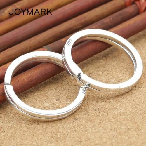 S925 Sterling Silver Key Ring Flat Split Ring Genuine Thai Silver Key Holder DIY Key Chain Accessories Jewelry Component TSKC01