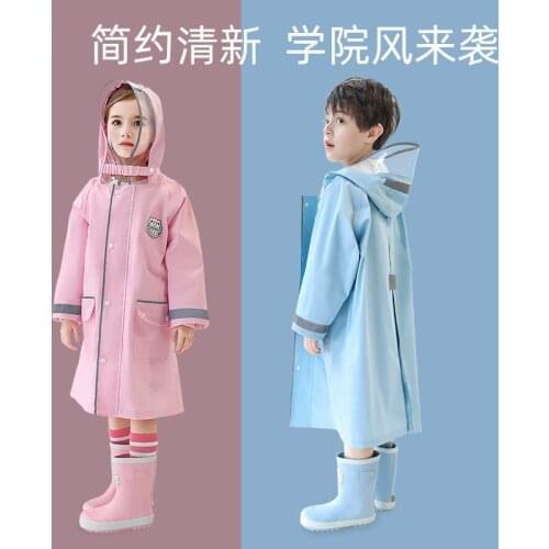Childrens school raincoat long full body rain proof childrens poncho girls' 2021 new thickened schoolbag