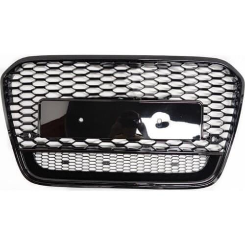 For RS6 Style Front Sport Hex Mesh Honeycomb Hood Black for Audi A6/S6 C7 2012 2013 2014 2015 For Quattr0 Style