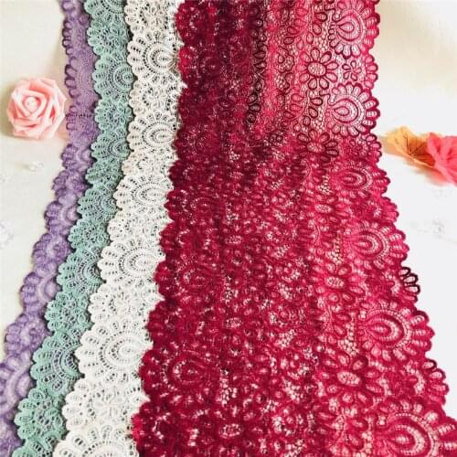 NO1461 21CM Elastic Stretch Lace Trim For Lingerie Sewing Craft DIY Apparel Fabric Lace Garment Accessory